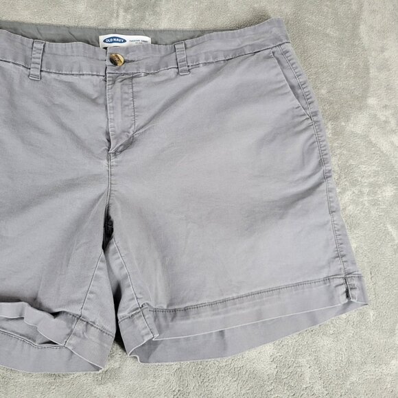 Old Navy Everyday Womens Shorts 16 Mid Rise Gray Zip Fly Comfy GRA57E - Picture 5 of 8